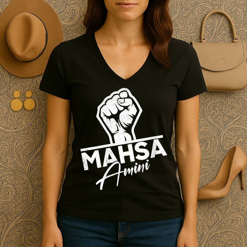 Mahsa Amini Iran MAHSAAMINI Women's V-Neck T-Shirt