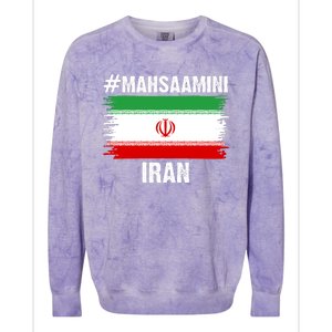 Mahsa Amini Iran Flag Support Womens Rights Colorblast Crewneck Sweatshirt