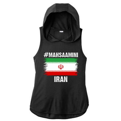 Mahsa Amini Iran Flag Support Womens Rights Ladies PosiCharge Tri-Blend Wicking Draft Hoodie Tank