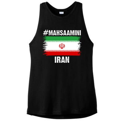 Mahsa Amini Iran Flag Support Womens Rights Ladies PosiCharge Tri-Blend Wicking Tank