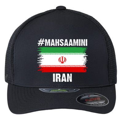 Mahsa Amini Iran Flag Support Womens Rights Flexfit Unipanel Trucker Cap