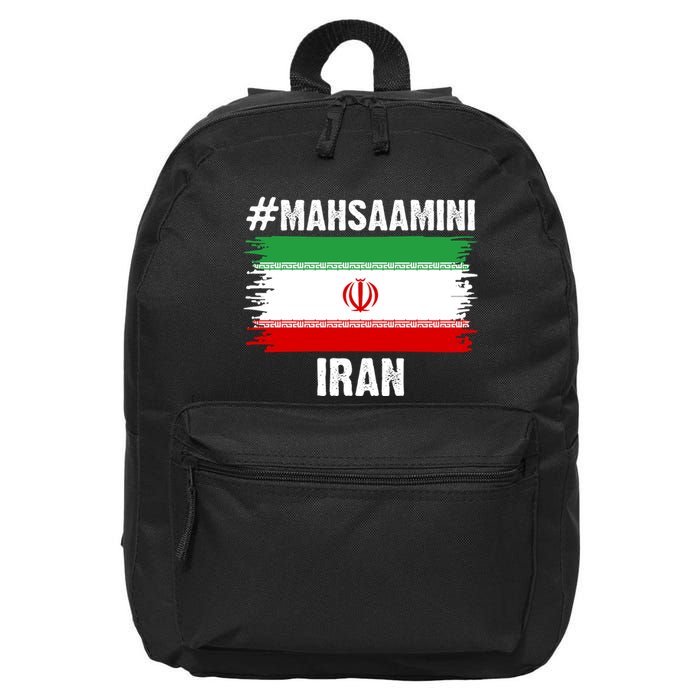 Mahsa Amini Iran Flag Support Womens Rights 16 in Basic Backpack