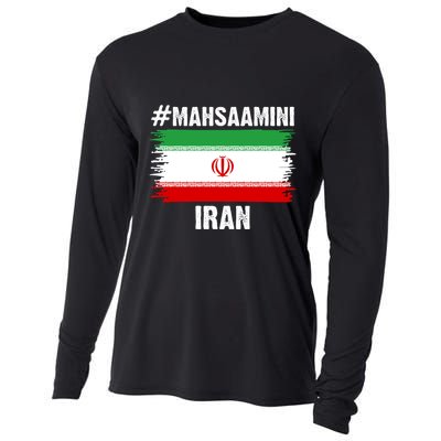 Mahsa Amini Iran Flag Support Womens Rights Cooling Performance Long Sleeve Crew