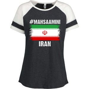 Mahsa Amini Iran Flag Support Womens Rights Enza Ladies Jersey Colorblock Tee