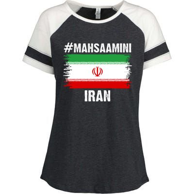 Mahsa Amini Iran Flag Support Womens Rights Enza Ladies Jersey Colorblock Tee