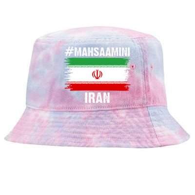 Mahsa Amini Iran Flag Support Womens Rights Tie-Dyed Bucket Hat