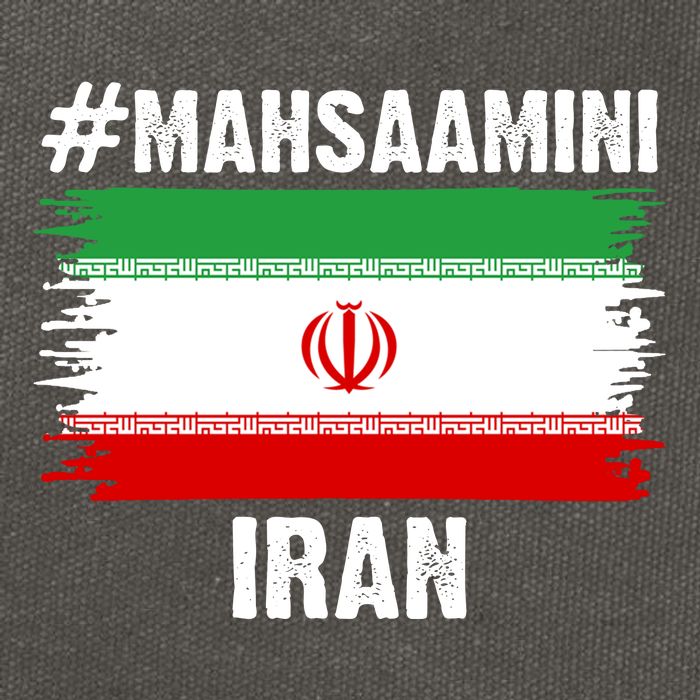Mahsa Amini Iran Flag Support Womens Rights Cotton Canvas Backpack