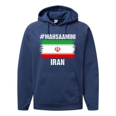 Mahsa Amini Iran Flag Support Womens Rights Performance Fleece Hoodie