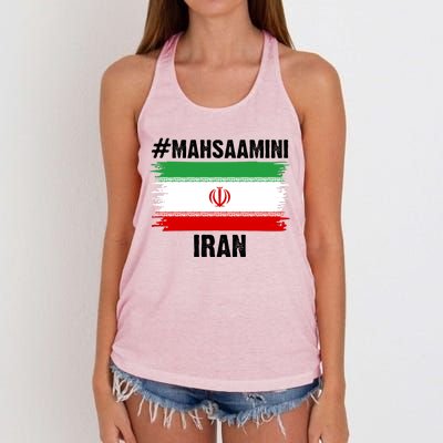 Mahsa Amini Iran Flag Support Womens Rights Women's Knotted Racerback Tank