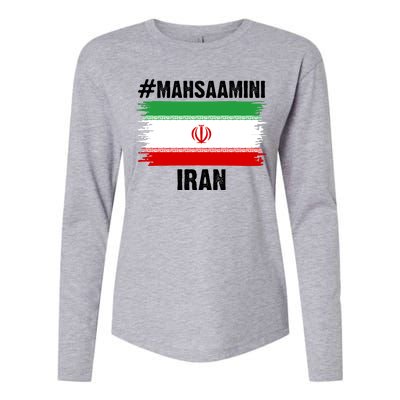 Mahsa Amini Iran Flag Support Womens Rights Womens Cotton Relaxed Long Sleeve T-Shirt