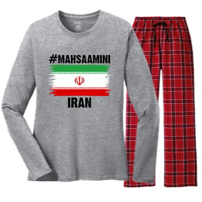 Mahsa Amini Iran Flag Support Womens Rights Women's Long Sleeve Flannel Pajama Set 