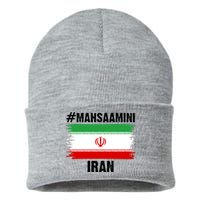 Mahsa Amini Iran Flag Support Womens Rights Sustainable Knit Beanie