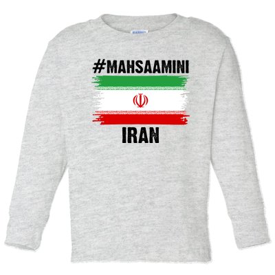 Mahsa Amini Iran Flag Support Womens Rights Toddler Long Sleeve Shirt