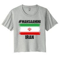 Mahsa Amini Iran Flag Support Womens Rights Women's Crop Top Tee