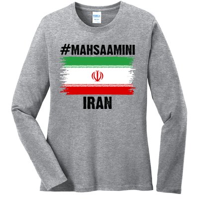 Mahsa Amini Iran Flag Support Womens Rights Ladies Long Sleeve Shirt