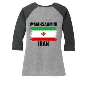 Mahsa Amini Iran Flag Support Womens Rights Women's Tri-Blend 3/4-Sleeve Raglan Shirt