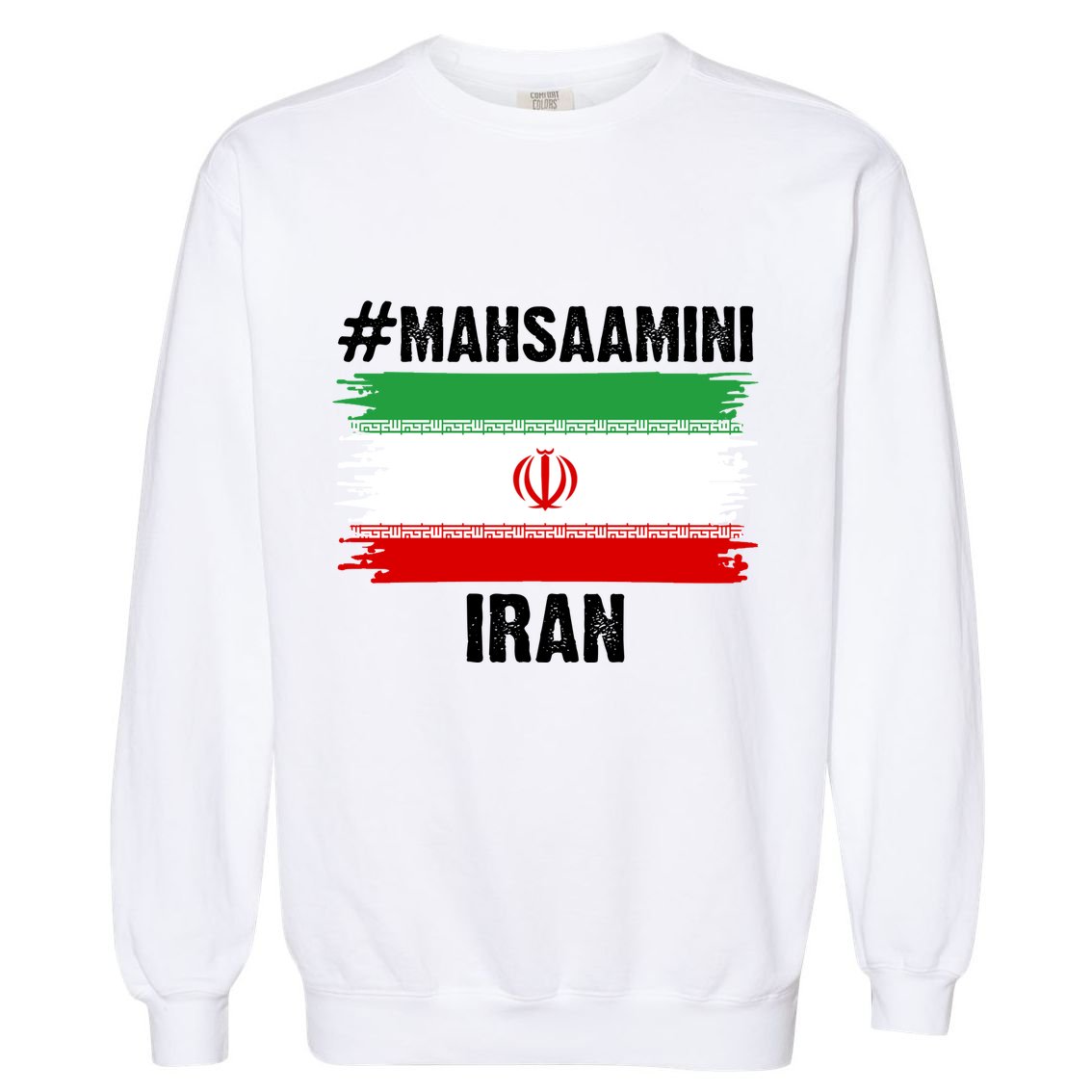 Mahsa Amini Iran Flag Support Womens Rights Garment-Dyed Sweatshirt
