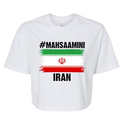 Mahsa Amini Iran Flag Support Womens Rights Bella+Canvas Jersey Crop Tee