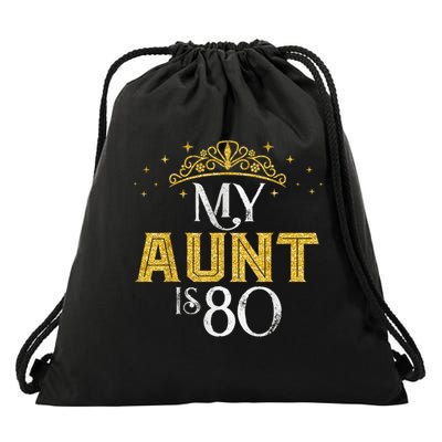 My Aunt Is 80 Years Old 1945 80th Birthday For Aunt Drawstring Bag