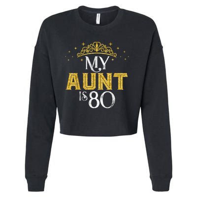 My Aunt Is 80 Years Old 1945 80th Birthday For Aunt Cropped Pullover Crew
