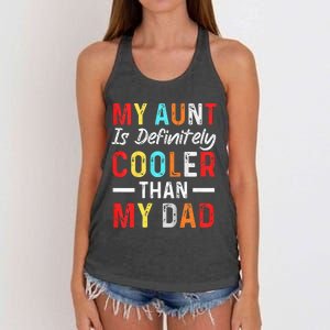  My Aunt Is Definitely Cooler Than My Dad Funny Saying Quote Women's Knotted Racerback Tank