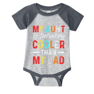  My Aunt Is Definitely Cooler Than My Dad Funny Saying Quote Infant Baby Jersey Bodysuit