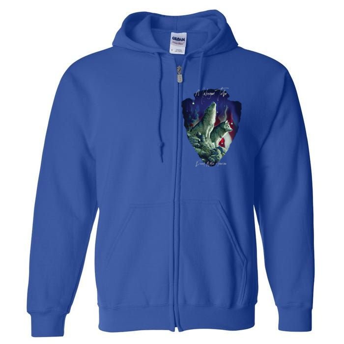 Mohegan American Indian Tribe Wolf Pride Howling Tribute Gift Full Zip Hoodie