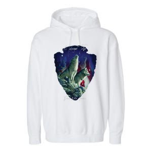 Mohegan American Indian Tribe Wolf Pride Howling Tribute Gift Garment-Dyed Fleece Hoodie