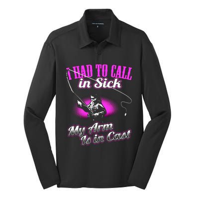 My Arm Is In A Cast Meaningful Gift Silk Touch Performance Long Sleeve Polo