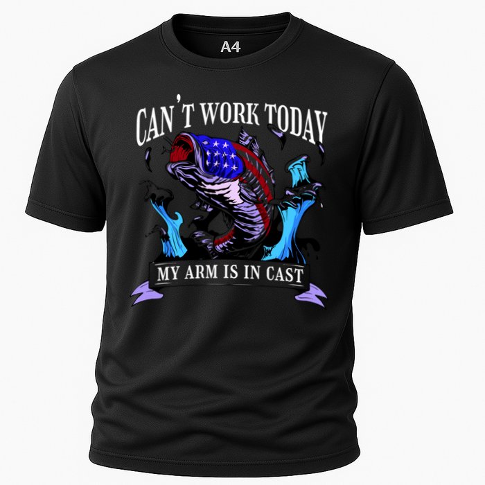 My Arm Is In A Cast Fishing USA Cooling Performance Crew T-Shirt