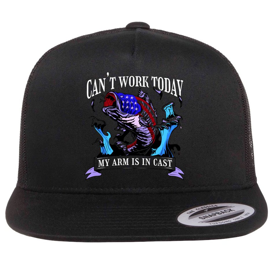 My Arm Is In A Cast Fishing USA Flat Bill Trucker Hat