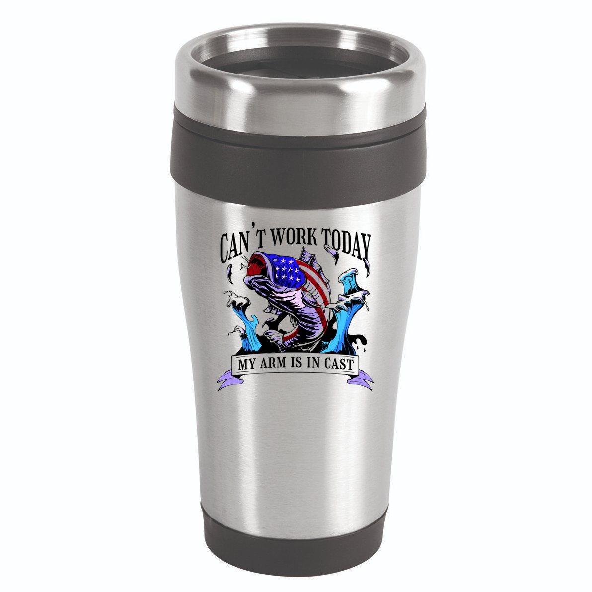 My Arm Is In A Cast Fishing USA 16oz Travel Tumbler