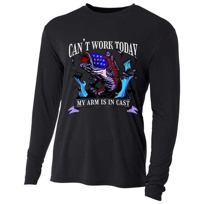 My Arm Is In A Cast Fishing USA Cooling Performance Long Sleeve Crew