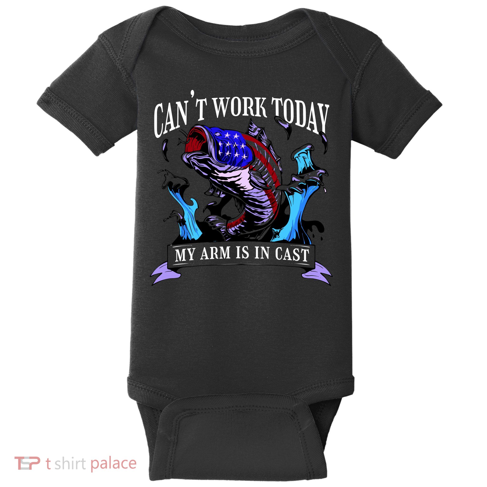 My Arm Is In A Cast Fishing USA Baby Bodysuit