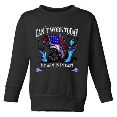 My Arm Is In A Cast Fishing USA Toddler Sweatshirt