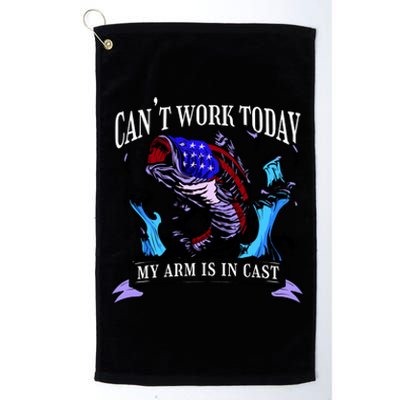 My Arm Is In A Cast Fishing USA Platinum Collection Golf Towel