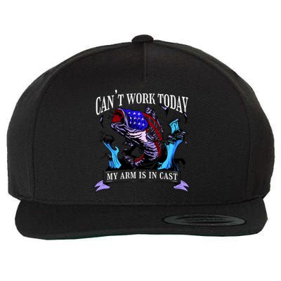 My Arm Is In A Cast Fishing USA Wool Snapback Cap