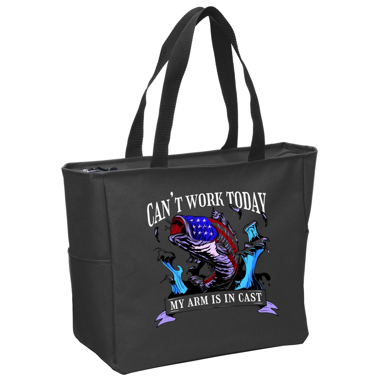 My Arm Is In A Cast Fishing USA Zip Tote Bag