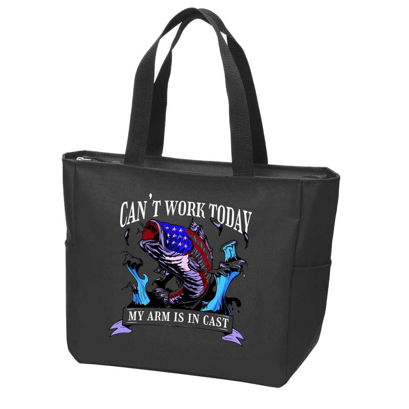 My Arm Is In A Cast Fishing USA Zip Tote Bag