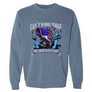 My Arm Is In A Cast Fishing USA Garment-Dyed Sweatshirt