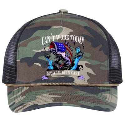 My Arm Is In A Cast Fishing USA Retro Rope Trucker Hat Cap