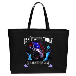 My Arm Is In A Cast Fishing USA Cotton Canvas Jumbo Tote