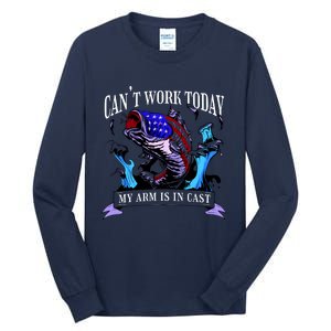 My Arm Is In A Cast Fishing USA Tall Long Sleeve T-Shirt