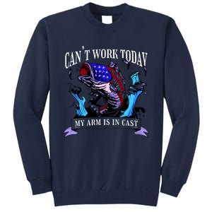 My Arm Is In A Cast Fishing USA Tall Sweatshirt