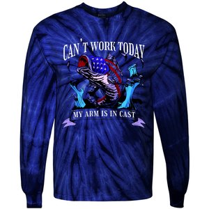 My Arm Is In A Cast Fishing USA Tie-Dye Long Sleeve Shirt