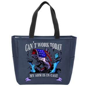 My Arm Is In A Cast Fishing USA Zip Tote Bag