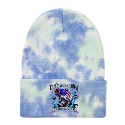 My Arm Is In A Cast Fishing USA Tie Dye 12in Knit Beanie