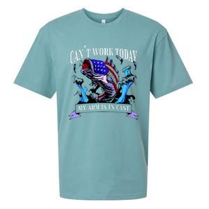 My Arm Is In A Cast Fishing USA Sueded Cloud Jersey T-Shirt