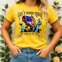 My Arm Is In A Cast Fishing USA Womens T-Shirt