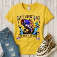 My Arm Is In A Cast Fishing USA Womens T-Shirt